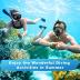 Snorkel Set, Zipoute Snorkel Dry Top Snorkeling Gear for Adults, Panoramic Anti-Leak and Anti-Fog Tempered Glass Lens, Adults Adjustable Snorkeling Set, Scuba Diving Swimming Training Snorkel Kit