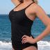 Ribbed One Piece Swimsuits for Women Button up Swimwear Tummy Control Retro Bathing Suits