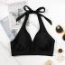 Women's Supportive Halter Bikini Padded Push Up Ruched Bust Hook Back Swimsuit Bathing Suit Tops Only