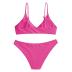 ZAFUL Women's Solid Spaghetti Strap Bralette Bikini Set Two Piece Swimsuit