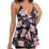 SEAFORM Women's Tankini Bathing Suits Two-Piece Tummy Control Swim Dress High Waist Printing Padded Swimsuits with Boyshorts