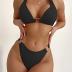 SweatyRocks Women's Ring Linked Halter Push Up Bikini Swimsuit High Stretch Bathing Suit Swimwear Set Swimming Suit Two Piece