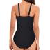 American Trends Swimsuit Women One Piece Tummy Control Bathing Suit for Women Modest V Neck Swimwear