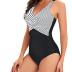 American Trends Swimsuit Women One Piece Tummy Control Bathing Suit for Women Modest V Neck Swimwear