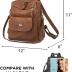 WYFJNX PU Leather Backpack Purse for Women Fashion Multipurpose Design Handbag Ladies Shoulder Bags Travel Backpack Brown