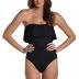 La Blanca Women's Standard Island Goddess Ruffle Bandeau One Piece Swimsuit
