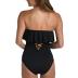 La Blanca Women's Standard Island Goddess Ruffle Bandeau One Piece Swimsuit