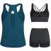 Tempt Me 3 Piece Tankini Swimsuits for Women Athletic Bathing Suits Swim Tank Top with Boy Shorts and Bra Modest Swimwear
