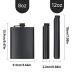 2 Pack Hip Flasks for Liquor, 8 Oz & 12 Oz Stainless Steel Leakproof Thin Flasks with Funnel for Men & Women (Matte Black)