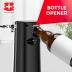 POHL SCHMITT Electric Can Opener with Knife Sharpener & Bottle Opener - Easy Push Down Lever - For All Standard-Size & Pop-Top Cans - Durable Stainless Steel & ABS