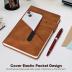 Brown A5 Lined Leather Journal Notebook for Men Women,5.9 X 8.4" Personalized Hardcover Journal with Pen,200 Pages 100 Gsm Thick Ruled Paper Daily Diary for School,Travel,Business,Work,Home Writing