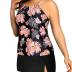 Yonique Women Two Piece Plus Size Tankini with Skirt Tummy Control Bathing Suits High Neck Swimsuits