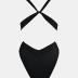CUPSHE One Piece Swimsuit for Women Bathing Suit Cut Out Cross Back Tie Deep V Neck Ruched High Cut