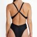 CUPSHE One Piece Swimsuit for Women Bathing Suit Cut Out Cross Back Tie Deep V Neck Ruched High Cut