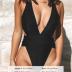 CUPSHE One Piece Swimsuit for Women Bathing Suit Cut Out Cross Back Tie Deep V Neck Ruched High Cut