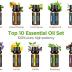 InnoGear Aromatherapy Diffuser & 10 Essential Oils Set, 400ml Diffuser Ultrasonic Diffuser Cool Mist Humidifier with 4 Timers 7 Colors Light Waterless Auto Off for Large Room Office, Yellow Wood Grain