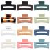 Sisiaipu 3.5 Inch Medium Hair Accessories - 12 Pcs Square Jaw Clips for Thick and Thin Hair, Rectangular Rectangle Basic Color Hair Clips for Women and Girls