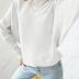 ZESICA Women's 2024 Fall Turtleneck Batwing Long Sleeve Ribbed Knit Casual Soft Pullover Sweater Jumper Top,White,Medium