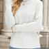 ZESICA Women's 2024 Fall Turtleneck Batwing Long Sleeve Ribbed Knit Casual Soft Pullover Sweater Jumper Top,White,Medium