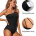 Holipick One Shoulder One Piece Swimsuit for Women Tummy Control Bathing Suits Modest Full Coverage Keyhole Swimwear
