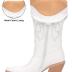 Pasuot White Cowboy Boots for Women - Wide Calf Cowgirl Knee High Western with Side Zip and Embroidered, Pointed Toe Chunky Heel Retro Classic Tall Boot Pull On for Ladies Fall Winter Size 8