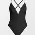 CUPSHE Women Swimsuit One Piece Bathing Suit Deep V Neck Crisscross Back Adjustable Strap