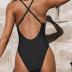 CUPSHE Women Swimsuit One Piece Bathing Suit Deep V Neck Crisscross Back Adjustable Strap