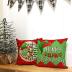 Ussap Christmas Elf Squad Decorative Throw Pillow Covers, Merry Elfin Xmas Chimney Polka Dots Gifts Home Decoration, Winter Holiday Cushion Case for Sofa Couch Decor Cotton Linen 18 x 18