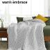 YnM Knitted Weighted Blanket, Hand Made Chunky Knit Weighted Throw Blanket for Sleep, Stress or Home Décor (Silver Grey, 60"x80" 15lbs), Suit for One Person(~140lb) Use on Queen/King Bed