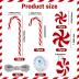 XIMISHOP 48PCS Christmas Candy Cane Hanging Ornaments Candy Lollipop Christmas Tree Decorations Plastic Twisted Crutch Ornaments for Xmas Crafts Indoor Outdoor Decor (Red and White)