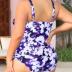 Daci Womens Front Cross Plus Size One Piece Swimsuits Tummy Control Keyhole Bathing Suits Swimwear