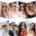 SOJOS Retro Oversized Square Polarized Sunglasses for Women and Men Vintage Shades UV400 Classic Large Metal Sun Glasses