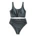 ZAFUL Women's High Waisted Bikini Scoop Neck Swimsuit Two Pieces Bathing Suit