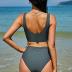 ZAFUL Women's High Waisted Bikini Scoop Neck Swimsuit Two Pieces Bathing Suit