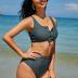 ZAFUL Women's High Waisted Bikini Scoop Neck Swimsuit Two Pieces Bathing Suit