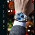OLEVS Watch for Men Diamond Business Dress Analog Quartz Stainless Steel Waterproof Luminous Date Two Tone Luxury Casual Wrist Watch Blue