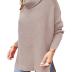 ANRABESS Women's Oversized Turtleneck Batwing Sleeve Spilt Casual Loose Knit Tunic Pullover Sweater Tops 2024 Fall Outfits Almond X-Small