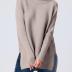 ANRABESS Women's Oversized Turtleneck Batwing Sleeve Spilt Casual Loose Knit Tunic Pullover Sweater Tops 2024 Fall Outfits Almond X-Small
