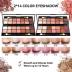 KARUIZI All in One Makeup Gift Set for Women Full Kit for2x14-color eyeshadow palettes,5xlipgloss sets,mascara,eyeliner,eyebrowpowder,eyebrow pencil, foundation, highlighter stick etc