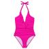 SUUKSESS Women Sexy Halter One Piece Swimsuits Ruffle Tummy Control Bathing Suit