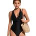 SUUKSESS Women Sexy Halter One Piece Swimsuits Ruffle Tummy Control Bathing Suit