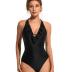 SUUKSESS Women Sexy Halter One Piece Swimsuits Ruffle Tummy Control Bathing Suit