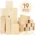 Basswood Carving Blocks, 19PCS Whittling Wood Blocks Wood Carving Kit with 3 Different Sizes, Bass Wood for Wood Carving Easy to Use, for Kids and Adults