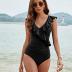 Blooming Jelly Women's Tummy Control Swimsuits Slimming Cute One Piece Bathing Suit Ruffle V Neck Swimwear