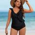 Blooming Jelly Women's Tummy Control Swimsuits Slimming Cute One Piece Bathing Suit Ruffle V Neck Swimwear