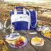 Picnic Basket Bag Set, 2 Person Insulated Tote with Cooler Compartment. Two Bottle Section Setting, includes Wine Glasses, Plates, Cutlery and Complete Flatware