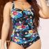 Tempt Me Women Ruched Slimming One Piece Swimsuits Tummy Control Vintage Bathing Suits