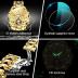 OUPINKE Men's Skeleton Mechanical Watches Luxury Dress Automatic Self Winding Sapphire Crystal Waterproof Tungsten Steel Band Wrist Watches
