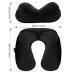 urophylla Inflatable Travel Pillow, Soft Velvet Inflatable Neck Pillow for Traveling, Airplanes, Car with Compact Bag, Breathable Washable Cover, Suit for Adults Sleeping - Black (Black)