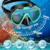 Snorkeling Gear for Adults, Dry Snorkel Set, Panoramic Anti-Leak and Anti-Fog Tempered Glass Lens, Adjustable Snorkeling Gear with Mesh Bag Ear Plug for Snorkeling Scuba Diving Travel